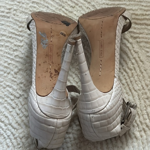 Vince Camuto Farella porcelain smooth crick ankle strap sandals heels Sz 6 1/2 - Picture 8 of 11